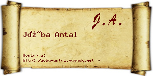 Jóba Antal névjegykártya