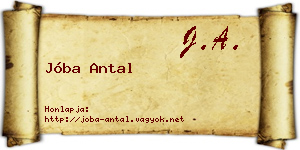 Jóba Antal névjegykártya